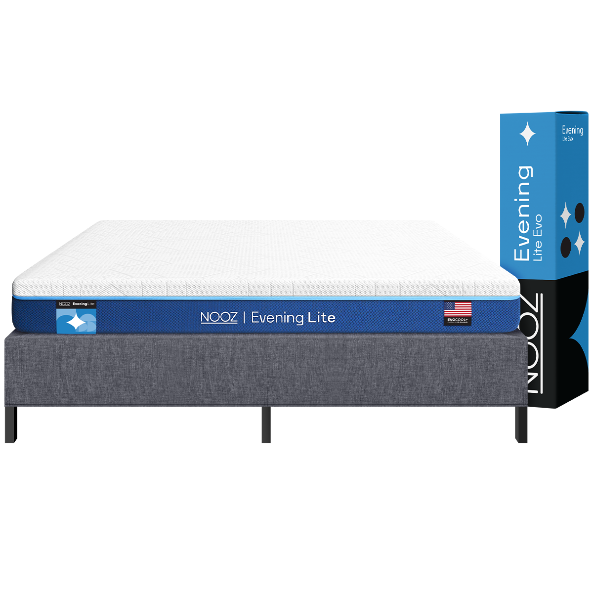 ที่นอนเมมโมรี่โฟม 3.5 ฟุต NOOZ EVENING LITE EVO  มาพร้อมกับฐานเตียง 3.5 ฟุต NOOZ PIXEL BED FRAME (ไม่มีหัวเตียง)_0